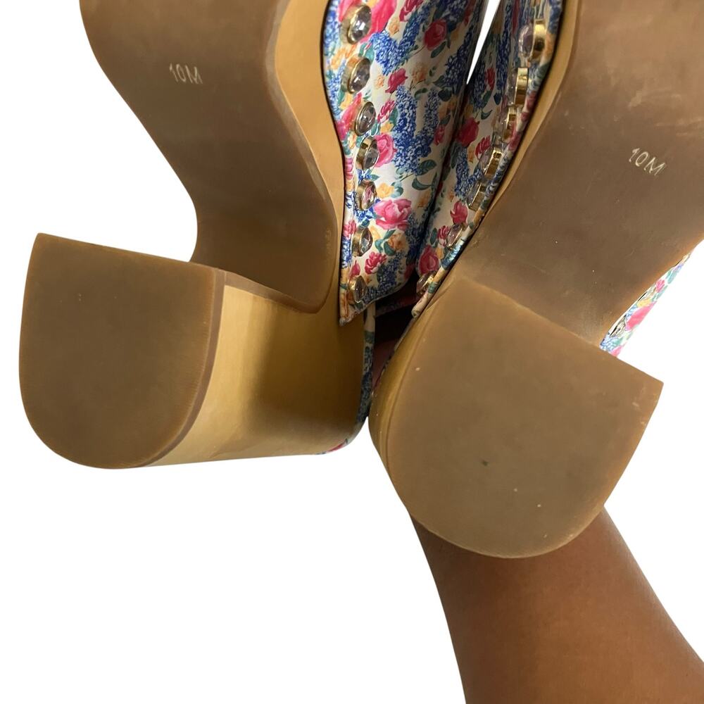 Sugar Thrillz Dolls Kill Cottage Floral Platform Heels Size 10M - Picture 9 of 12